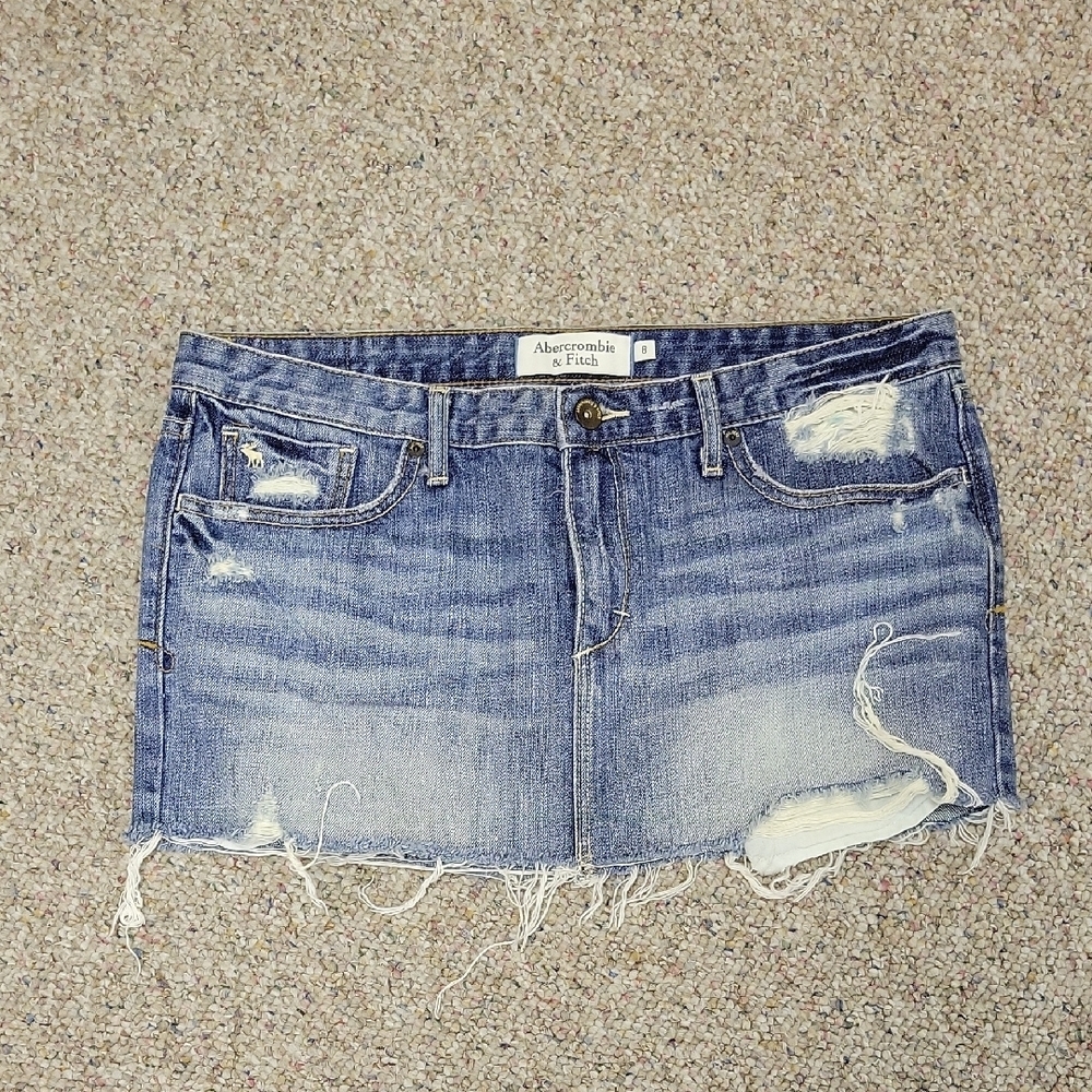 Abercrombie & Fitch Micro Mini Blue Denim Skirt, Women's Sz 8. Y2K indie